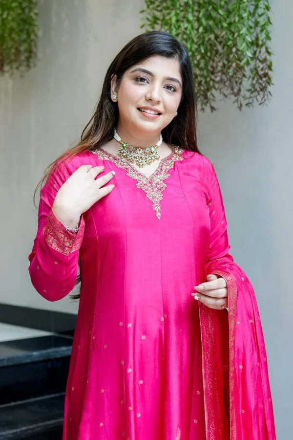 banarasi chanderi anarkali dupatta set
