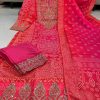hot pink heavy embroidered straight dupatta set