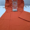 zariya rust embroidered kurta set