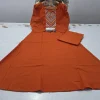 zariya rust embroidered kurta set