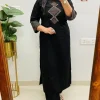 red embroidered straight cut salwar dupatta set (copy)