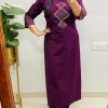 aline kurti pattern paired with ankle length pant kurta set