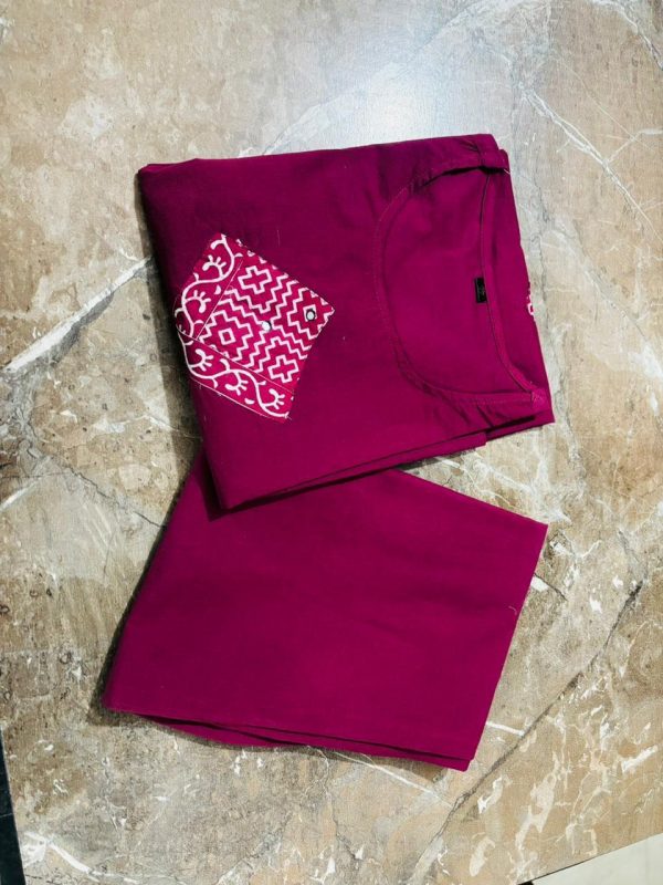 aline kurti pattern paired with ankle length pant kurta set