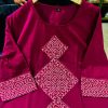 aline kurti pattern paired with ankle length pant kurta set