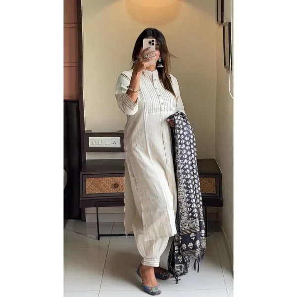 minimal ivory festive dupatta set