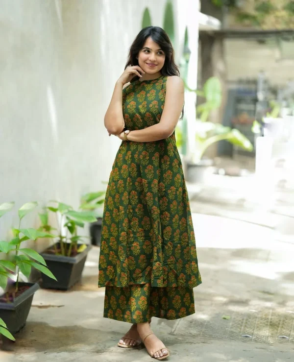 premium floral cambric cotton palazzo co ord set