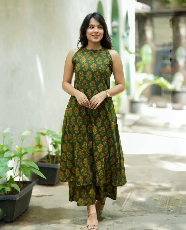 premium floral cambric cotton palazzo co ord set