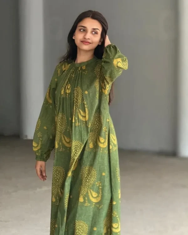 pure cotton discharge print kaftan style kurta set