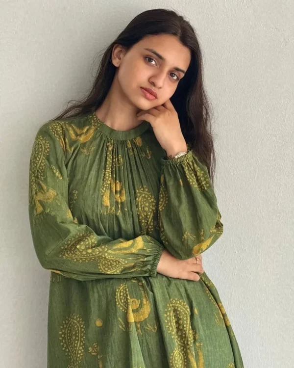 pure cotton discharge print kaftan style kurta set