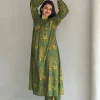 pure cotton discharge print kaftan style kurta set
