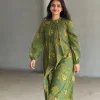 pure cotton discharge print kaftan style kurta set