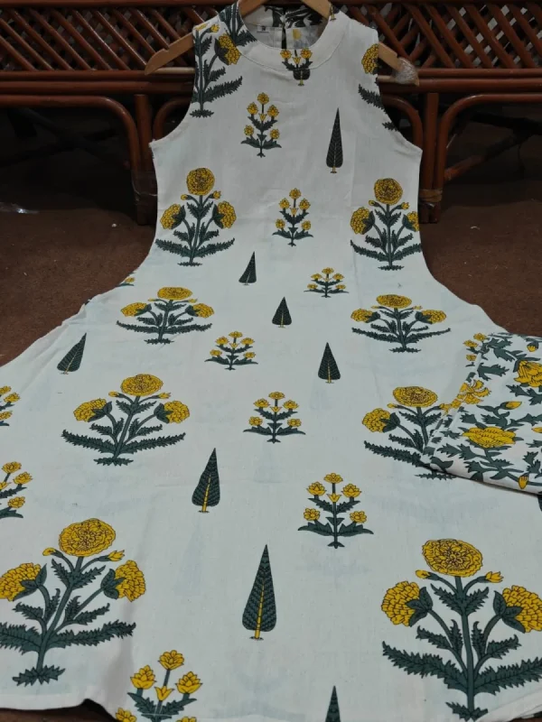 premium floral fine cotton flex palazzo kurta set