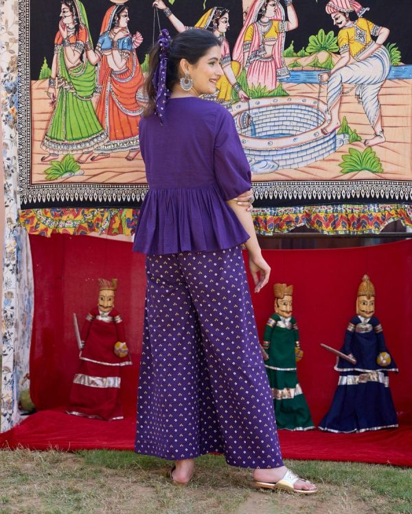 pure cotton discharge print kaftan style kurta set (copy)