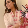 blush pink floral cotton dupatta set
