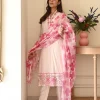 blush pink floral cotton dupatta set