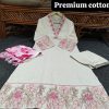 blush pink floral cotton dupatta set