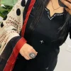 black cotton kurta dupatta set