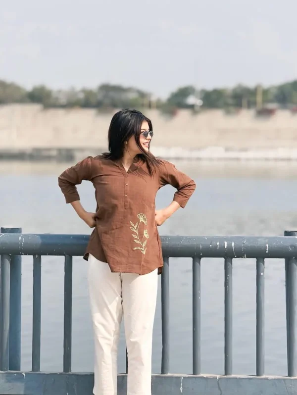 dark brown jeans
