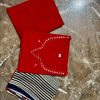 red cotton printed dupatta set