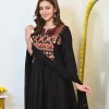 black embroidered dupatta set
