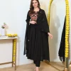 black embroidered dupatta set