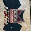 black embroidered dupatta set