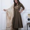 black embroidered dupatta set