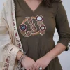 black embroidered dupatta set
