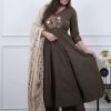 black embroidered dupatta set
