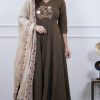 black embroidered dupatta set