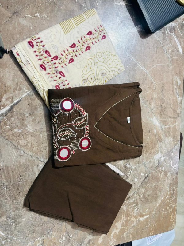 black embroidered dupatta set