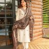 rust embroidered straight dupatta set (copy)