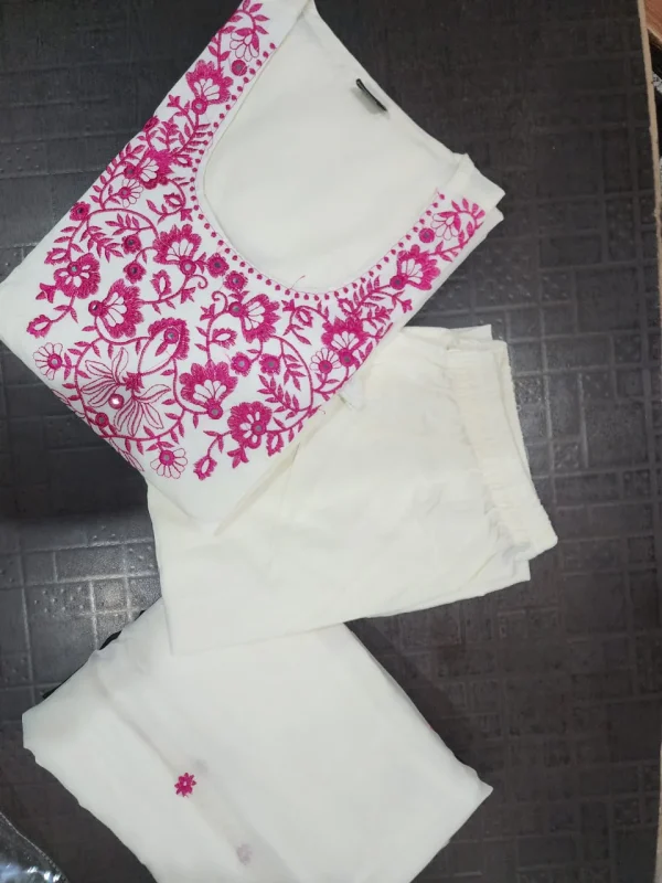 ivory floral embroidered dupatta set