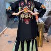 black embroidered ethnic co ord set