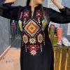 black embroidered ethnic co ord set