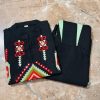 black embroidered ethnic co ord set