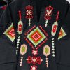 black embroidered ethnic co ord set