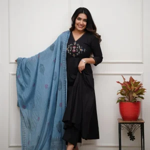 beautiful olive anarkali dupatta set (copy)