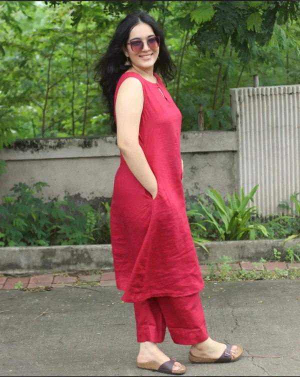 classic pink everyday cotton kurta set (copy)