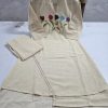 beige straight fit kurti & palazzo ensemble