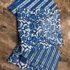 blue floral dupatta set