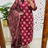 gulnaar red printed with dupatta set