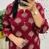 gulnaar red printed with dupatta set