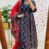 gulnaar red printed with dupatta set (copy)