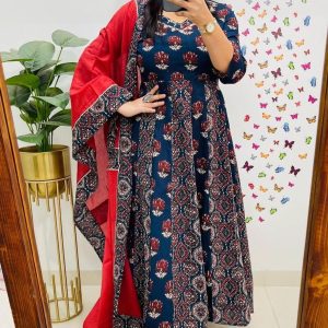 gulnaar red printed with dupatta set (copy)