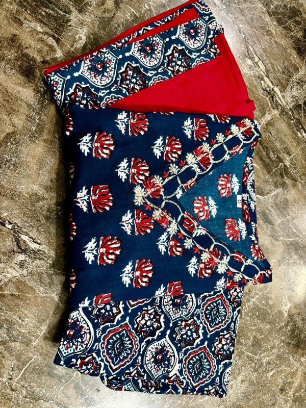 blue anarkali dupatta set