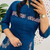 pure fine cotton embroidered kurta set