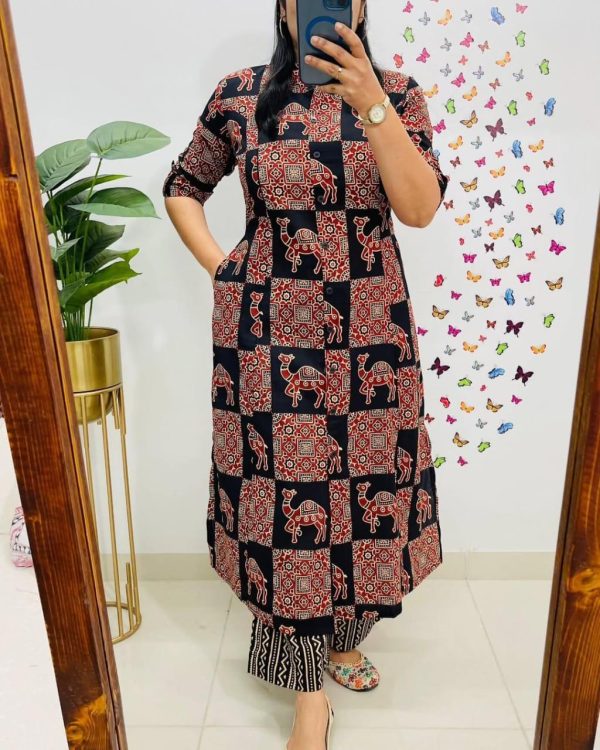 women's printed cotton anarkali dupatta set (copy)