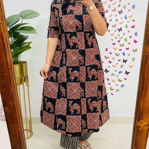 women's printed cotton anarkali dupatta set (copy)