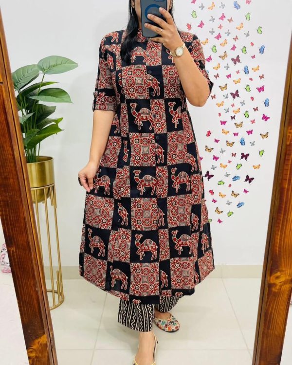 women's printed cotton anarkali dupatta set (copy)